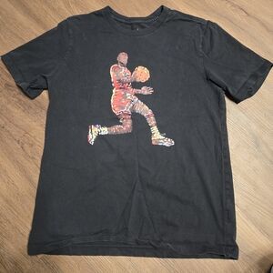 Jordan Black Tee with Colorful Basketball Graphic